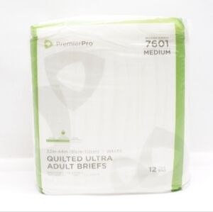 Premier Pro Adult Briefs - White Size Medium